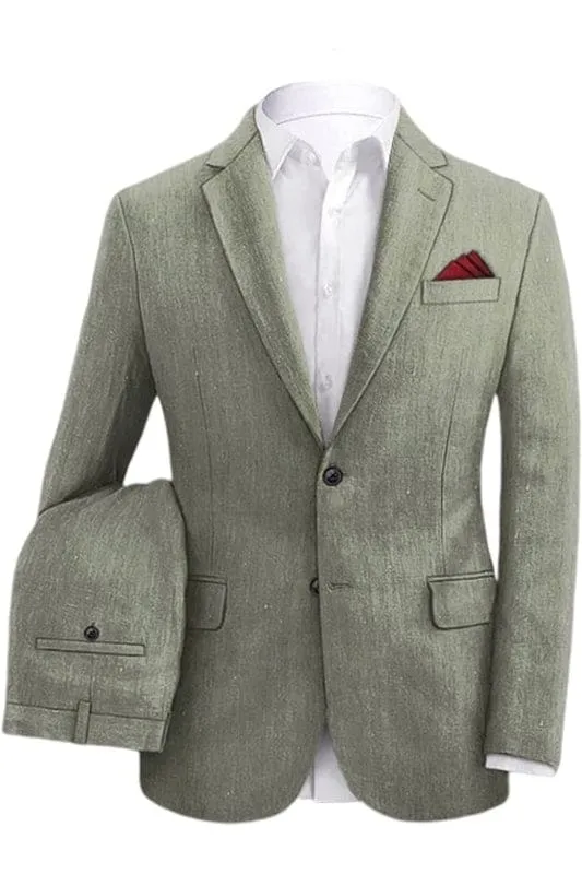 Gray Notched Lapel Two Pieces Men Suits For Business Formal Prom Suits