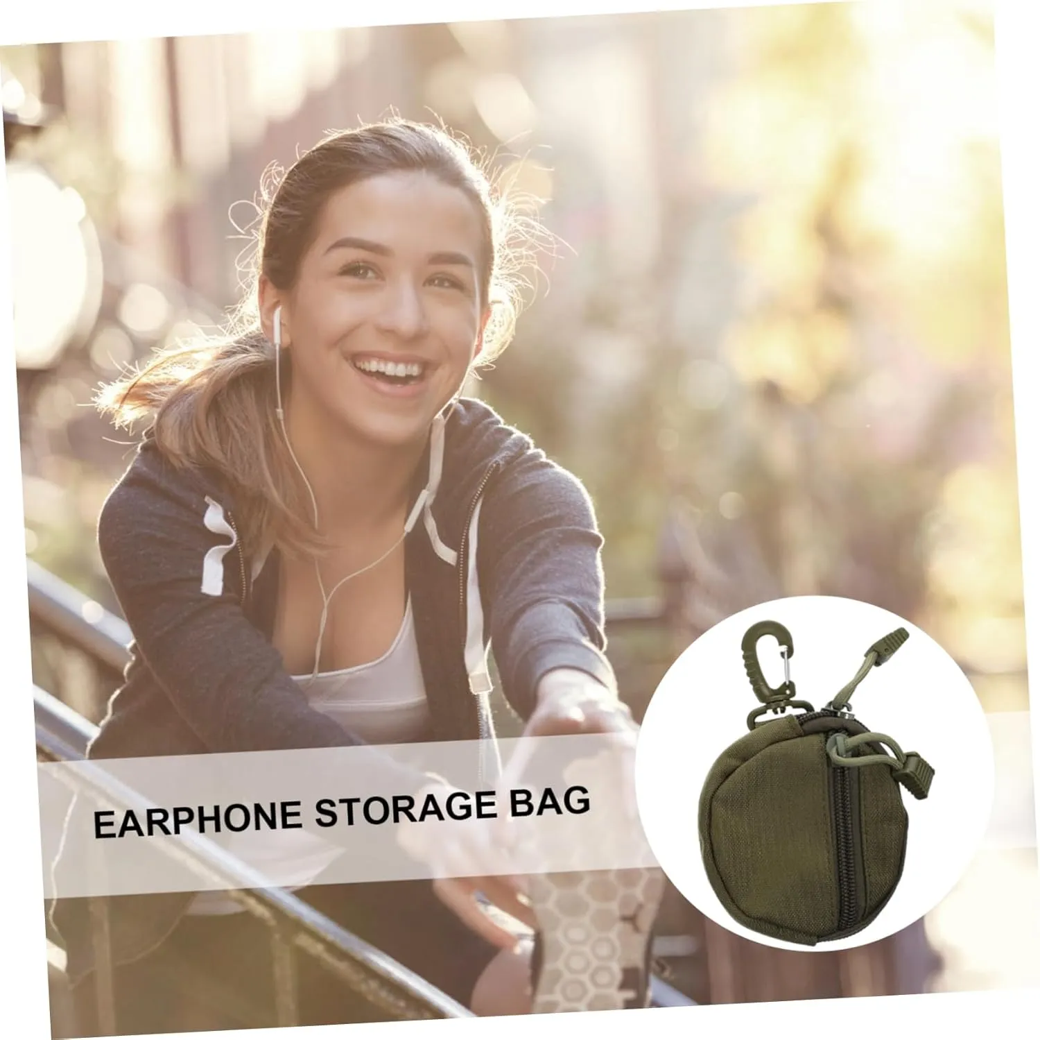 HANABASS Breathable Polyester Sports Pack Multi-purpose Hanging Storage Pouch for Outdoor Earphones Storage Bag Zipper Sections
