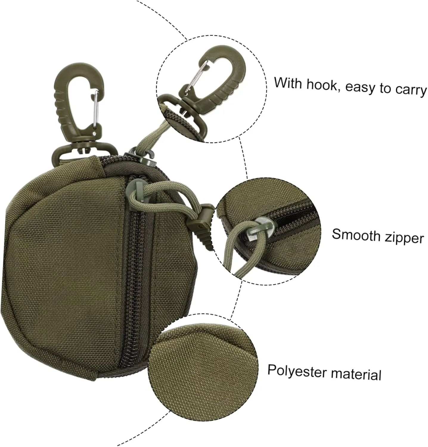 HANABASS Breathable Polyester Sports Pack Multi-purpose Hanging Storage Pouch for Outdoor Earphones Storage Bag Zipper Sections