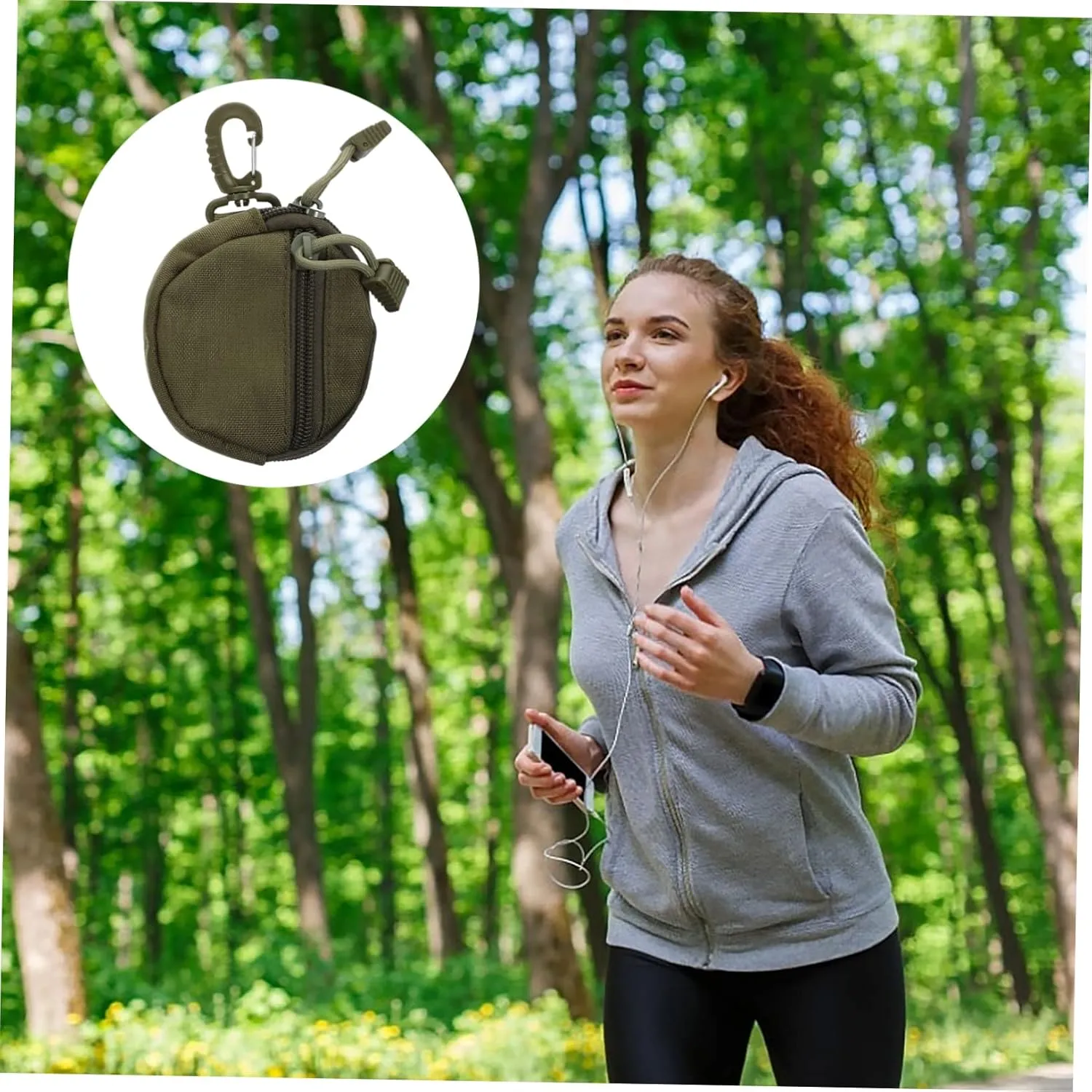 HANABASS Breathable Polyester Sports Pack Multi-purpose Hanging Storage Pouch for Outdoor Earphones Storage Bag Zipper Sections