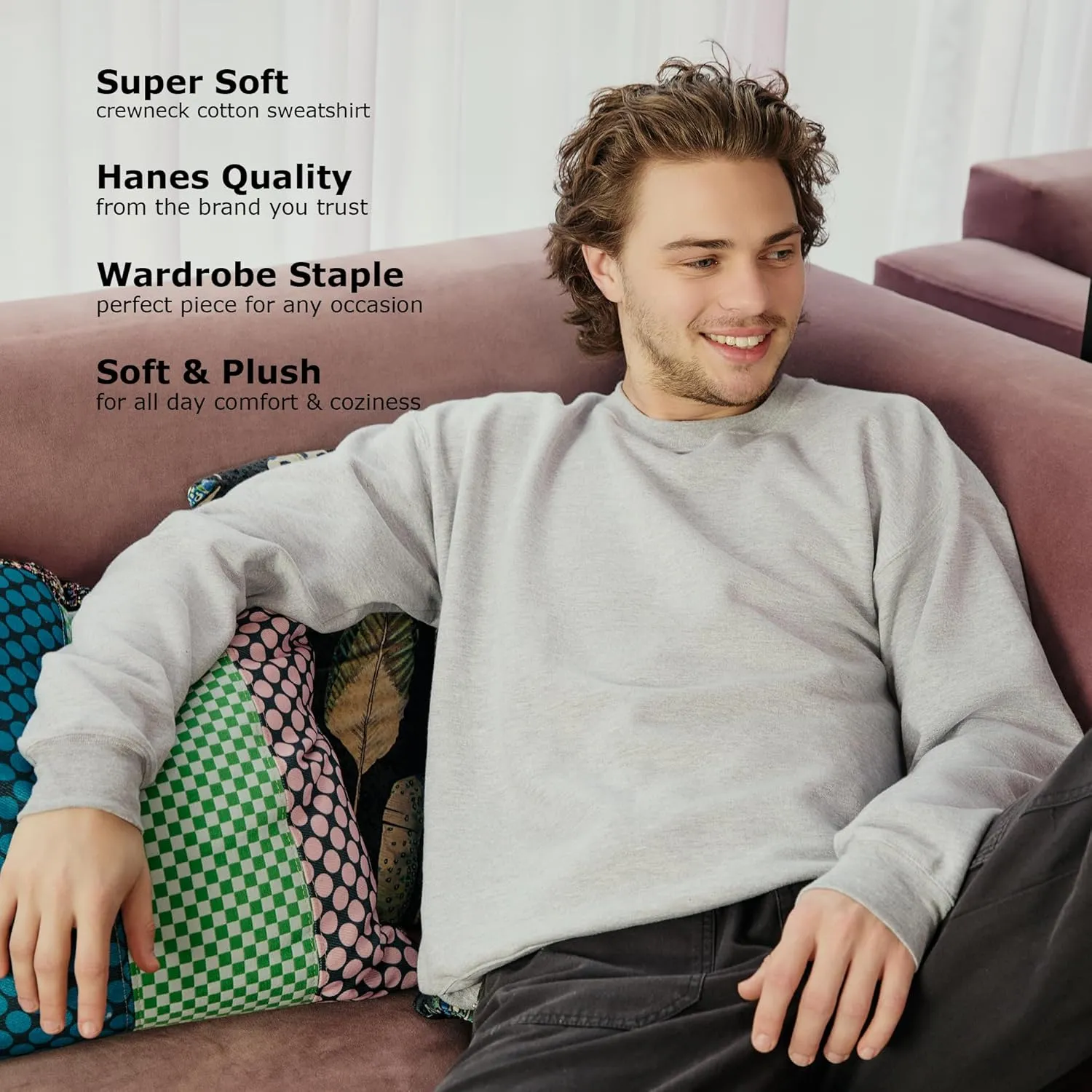 Hanes Men's EcoSmart Fleece, Pullover Crewneck Sweatshirt, 1 or 2 Pack