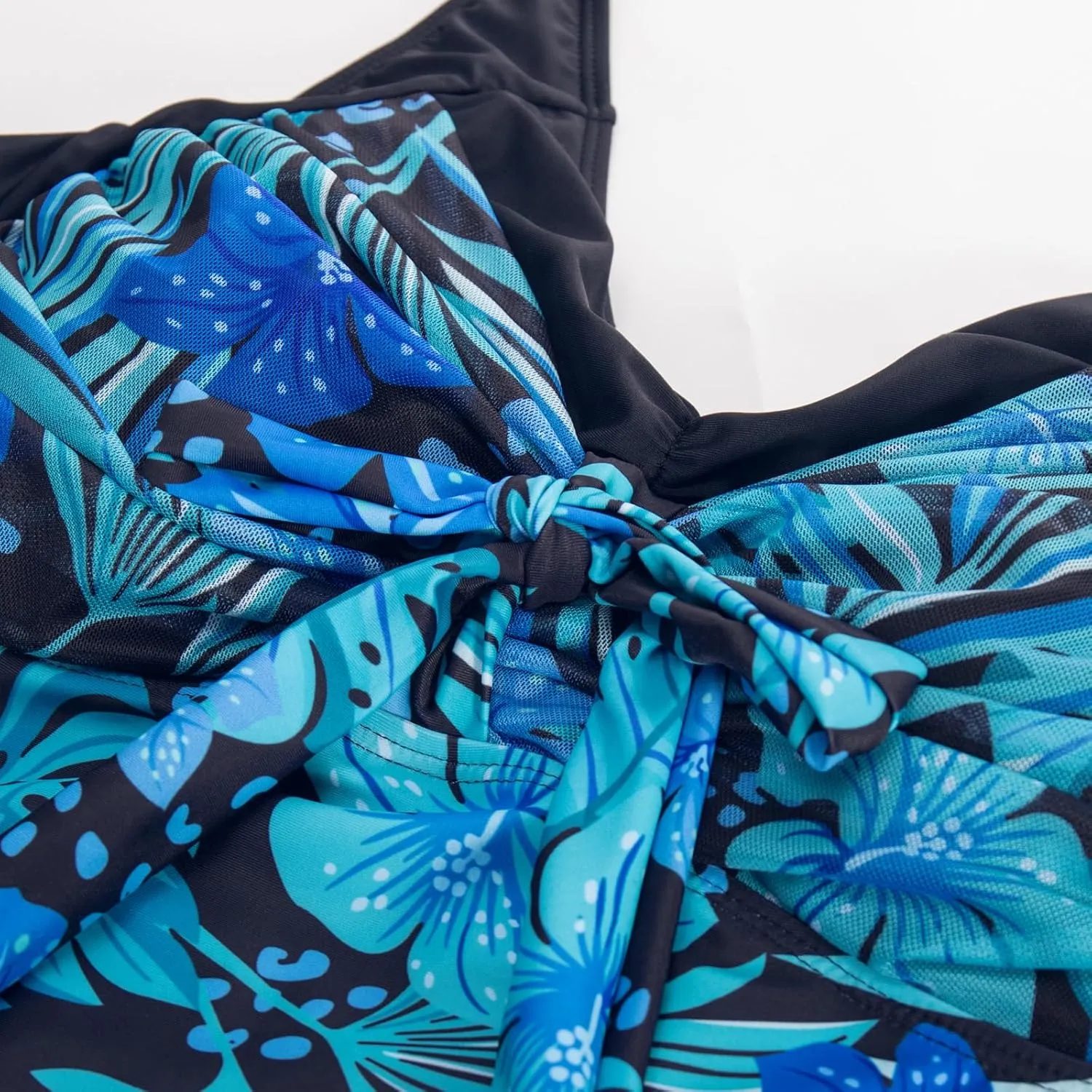 Hanna Nikole Women's Two Piece Swim Dress Plus Size Tummy Control Floral Printed Swimwear Swimsuits with Boyshort