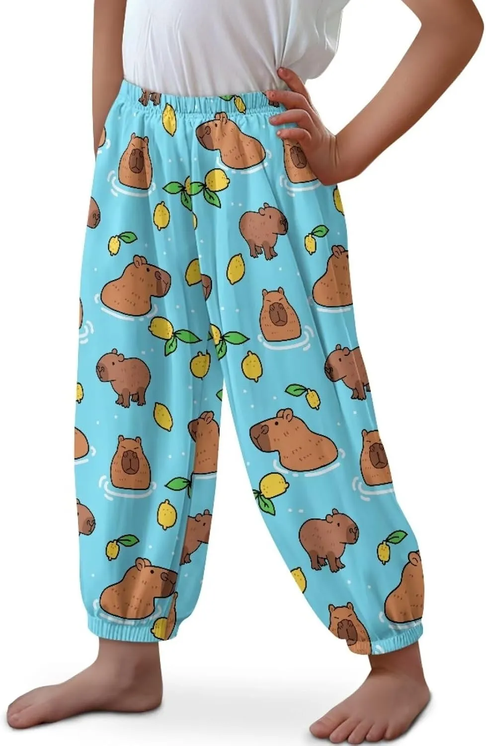 Harem Pants for Girls 3-10Y Cute Athletic Long Bloomers Sweatpants Breathable Casual Stretchy Running Trousers