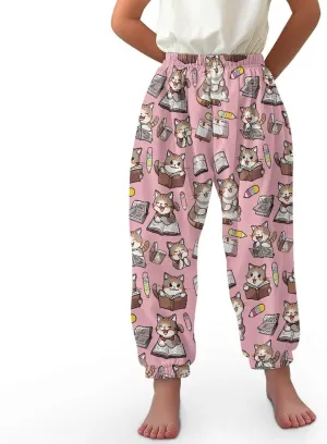 Harem Pants for Girls 3-10Y Cute Athletic Long Bloomers Sweatpants Breathable Casual Stretchy Running Trousers