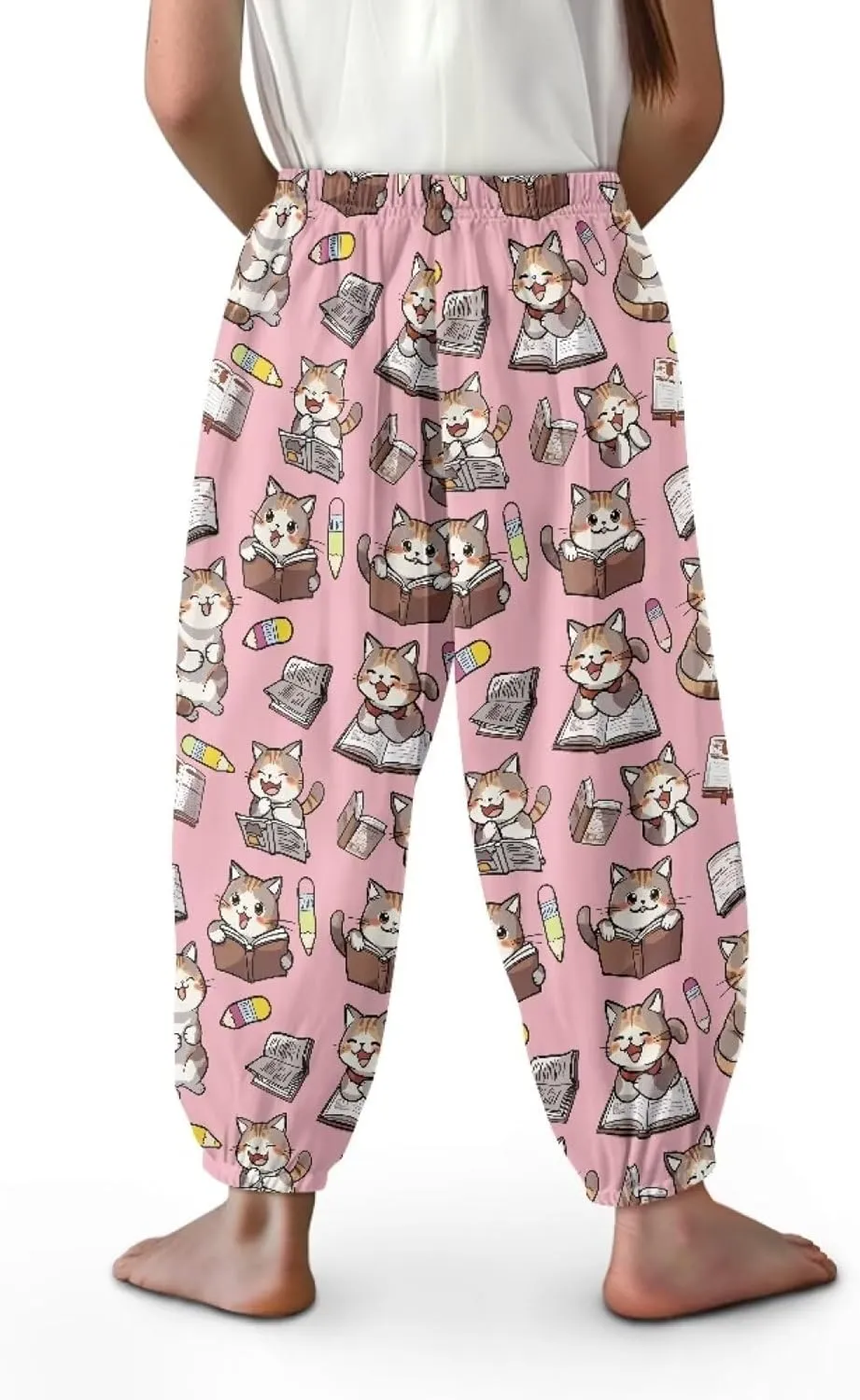 Harem Pants for Girls 3-10Y Cute Athletic Long Bloomers Sweatpants Breathable Casual Stretchy Running Trousers
