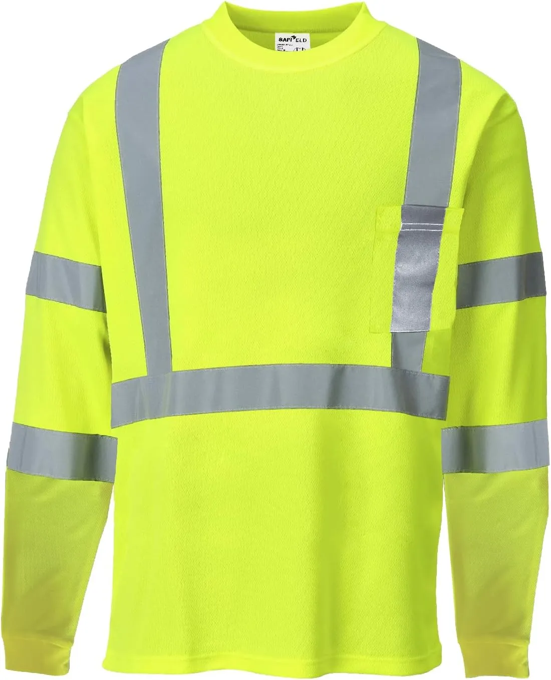 Hi Vis Safety Shirts for Men Reflective,High Visibility Work T-shirt Short Sleeve with Pocket, 3 and 5 Pack