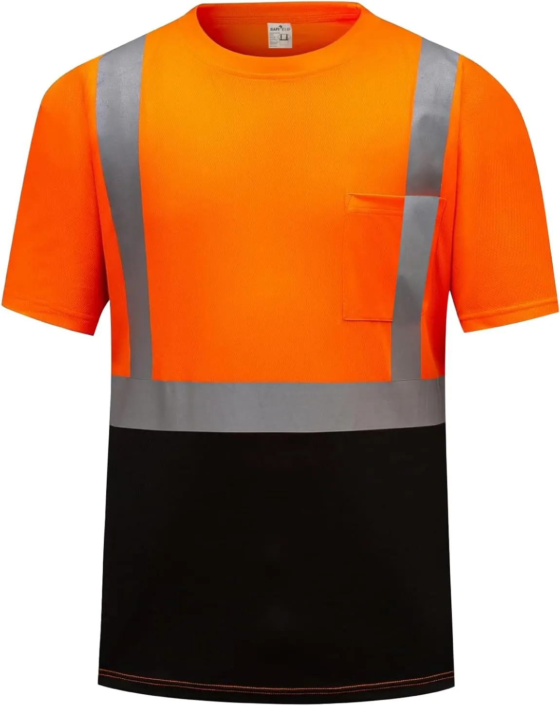 Hi Vis Safety Shirts for Men Reflective,High Visibility Work T-shirt Short Sleeve with Pocket, 3 and 5 Pack