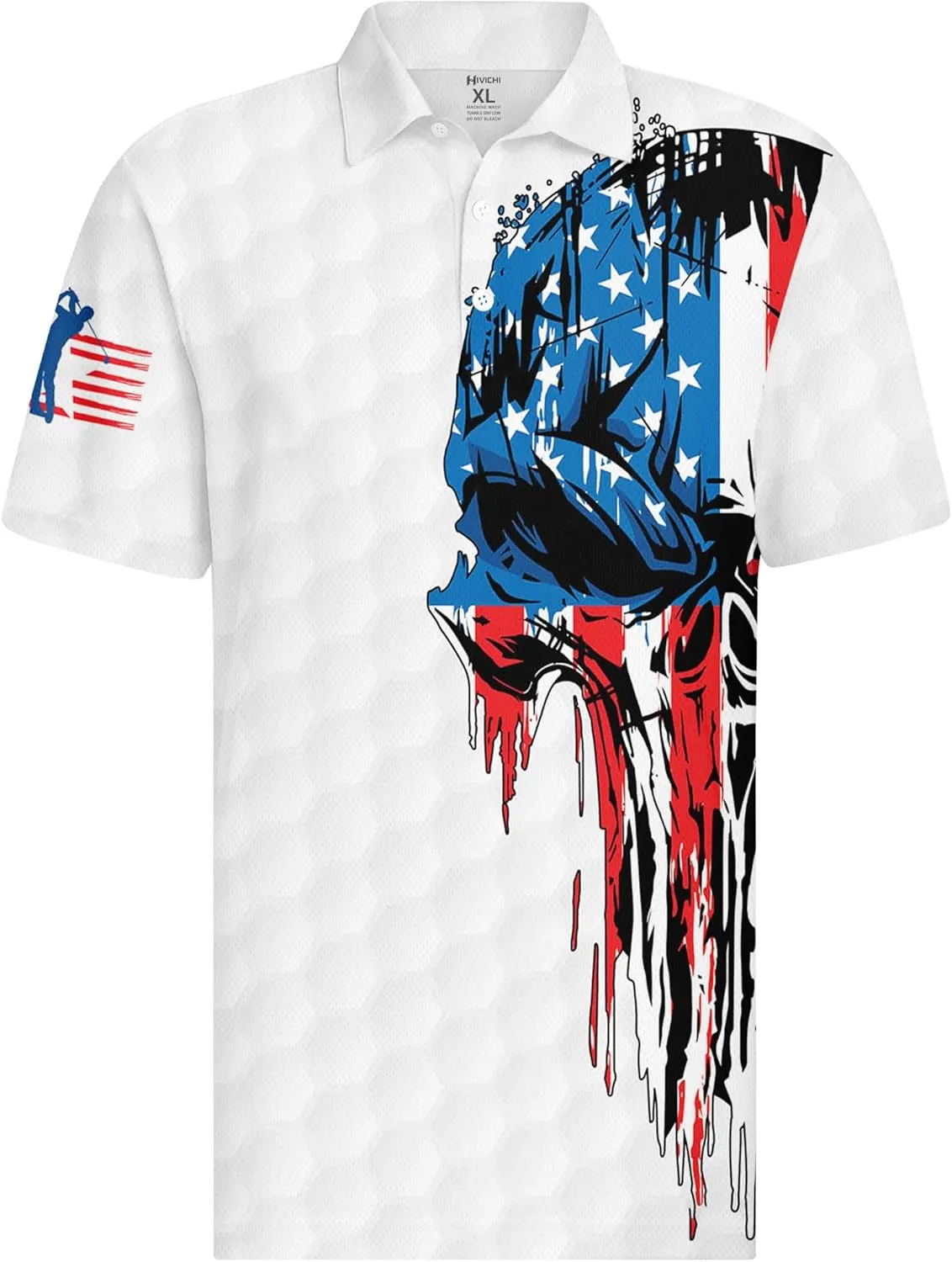 HIVICHI Funny Mens Golf Shirt Graphic Moisture Wicking Performance Golfing Print Athletic Polo Shirts for Men