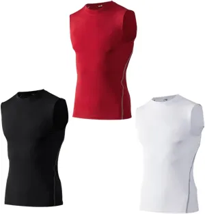 HNVAVQ Mens Tank Top,Slim fit Sleeveless T Shirt Vest Tops Quick-Dry Sports Undershirt for Running Fitness Gym,3 Pcs