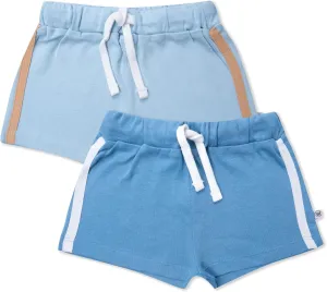 HonestBaby unisex-baby 2-pack Cargo Shorts 100% Organic Cotton for Infant Baby and Toddler, Boys, Girls