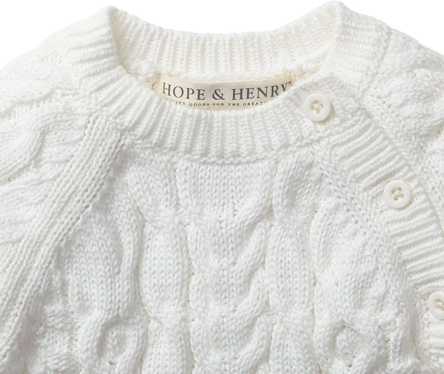 Hope & Henry Layette Baby Cable Knit Sweater Romper