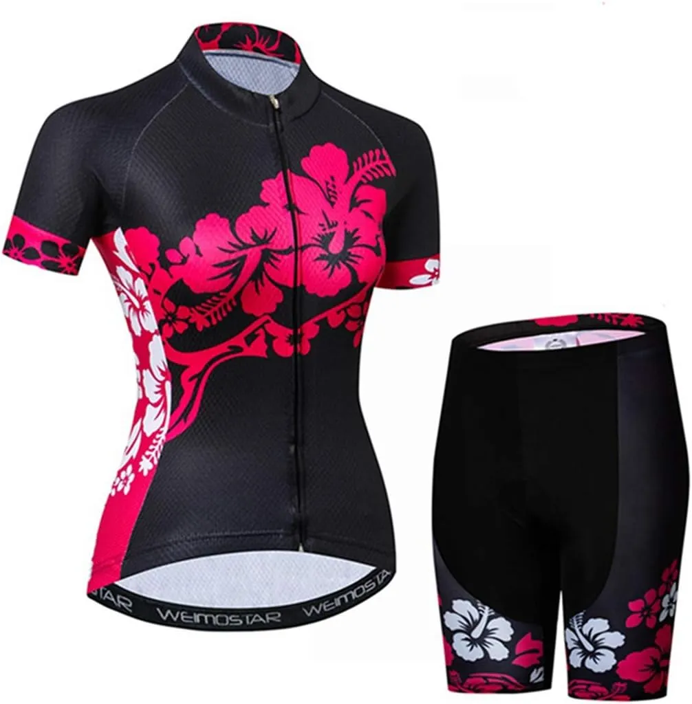 Hotlion Women's Short Sleeve Cycling Jersey Jacket Cycling Shirt Quick Dry Breathable Mountain Clothing Bike Top