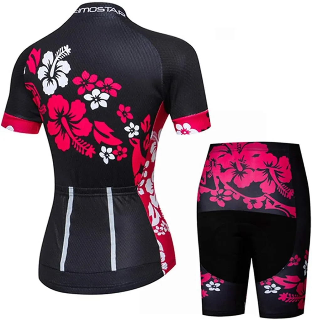 Hotlion Women's Short Sleeve Cycling Jersey Jacket Cycling Shirt Quick Dry Breathable Mountain Clothing Bike Top