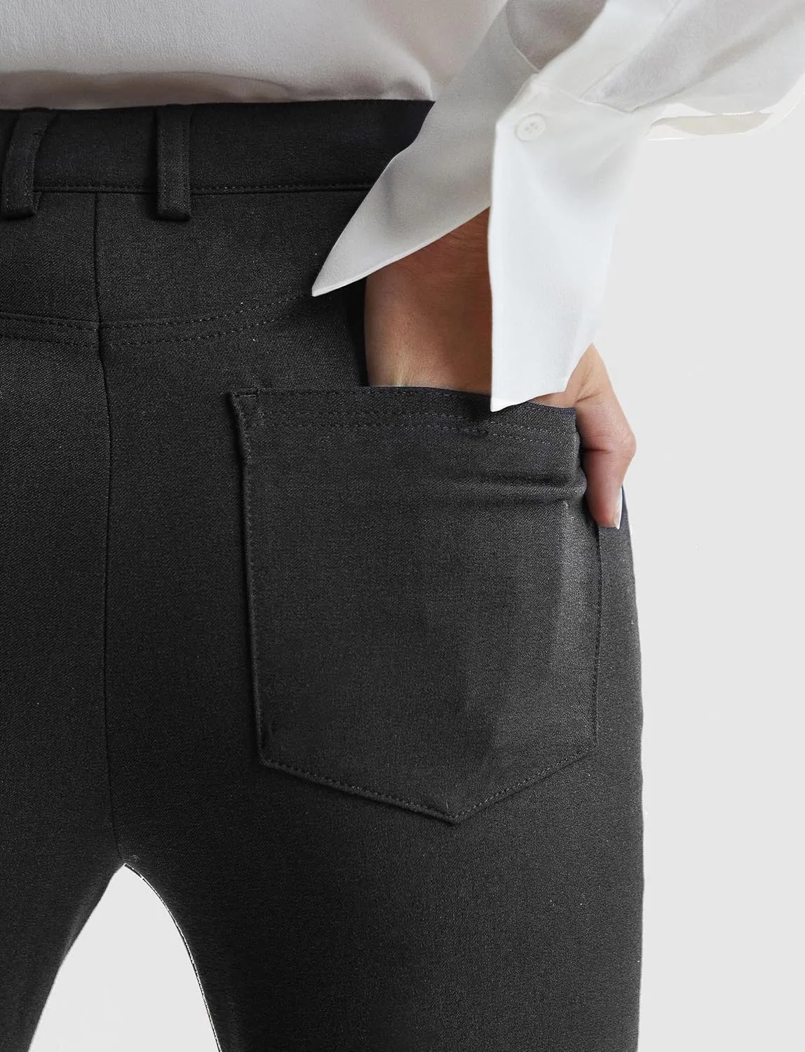 Houmous S-XXL 29''31''33''35'' Inseam Women's Bootcut Dress Pants with Pocket Stretch Work Lounge Pant Office Casual Pants