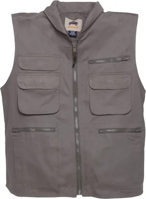 Humvee Ranger Travel Vest for Men, Women, Unisex with Hideaway Hood - Vest for Camping, Photography, Hiking, Outdoor - 100% Cotton, Khaki, XX Large