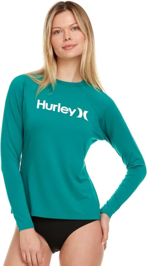 Hurley Rash Guard for Women, Womens Rash Guard Long Sleeve Shirts, Rashguard Swim Shirt Women UPF 50  SPF & UV Protection