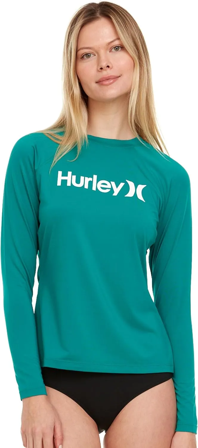 Hurley Rash Guard for Women, Womens Rash Guard Long Sleeve Shirts, Rashguard Swim Shirt Women UPF 50  SPF & UV Protection