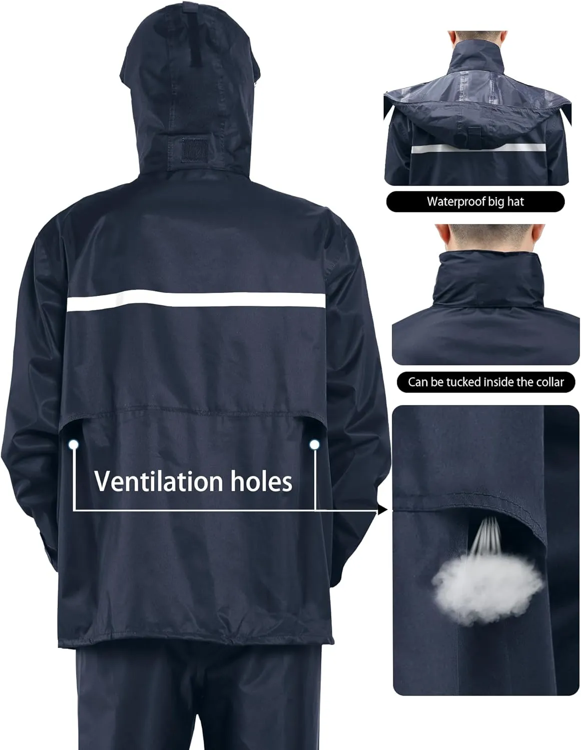 iCreek Rain Suit Waterproof Jacket and Trouser Suit Raincoat for Men and Women Outdoor All-Sport Breathable Anti-storm
