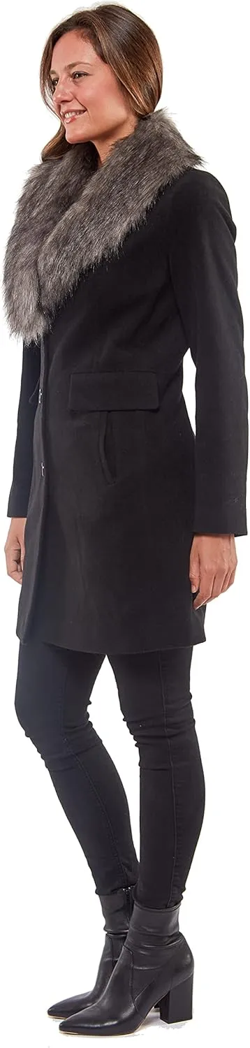 INTL d.e.t.a.i.l.s Women's Faux Wool Fashion Jacket