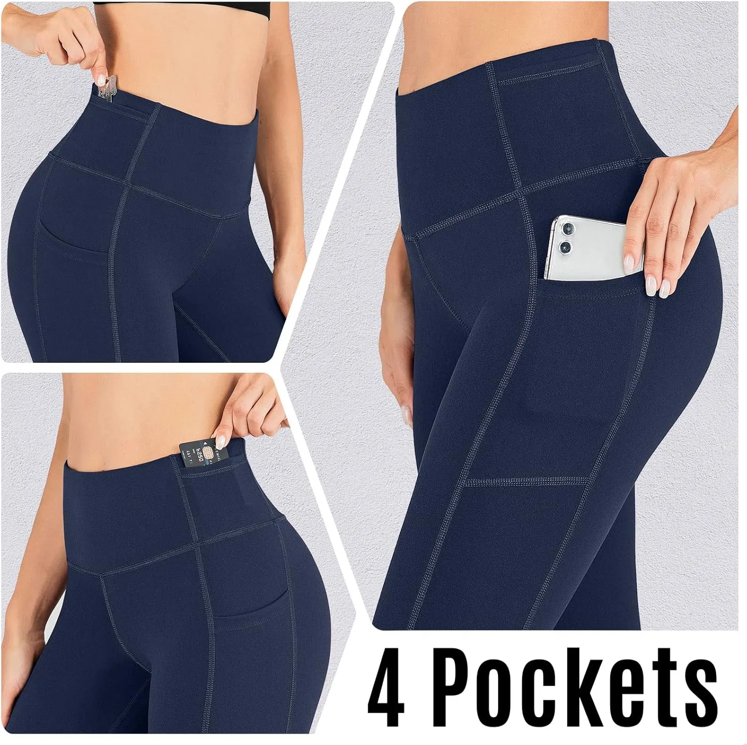IUGA Capri Leggings for Women with Pockets High Waist Yoga Pants Workout Capri Leggings with Pockets for Sports Running