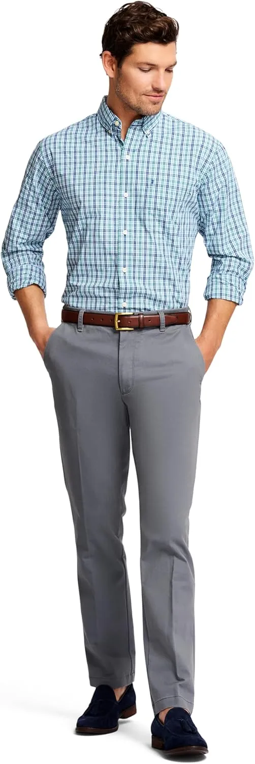 IZOD Men's Performance Stretch Straight Fit Flat Front Chino Pant