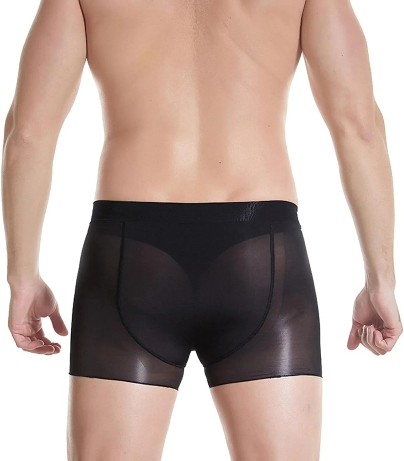 JEsilunmaMY Men's High Stretch Sheer Underwear See Through Athletic Workout Boxer Briefs Breathable Pouch Sexy Lingerie