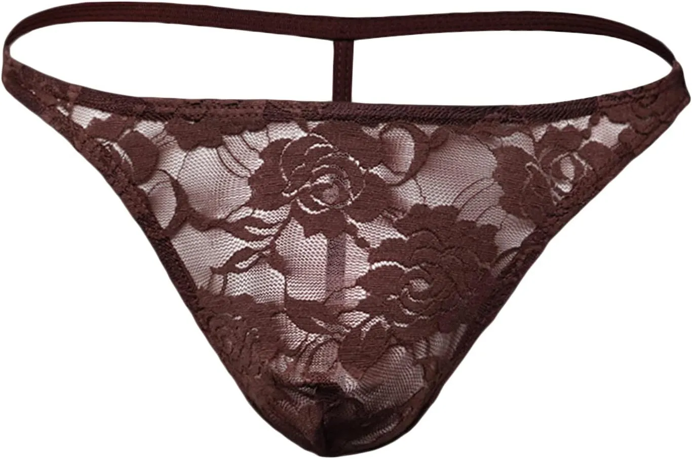 JEsilunmaMY Mens Lace Bikini Briefs Low Rise See Through Sissy Panties Underwear Backless Breathable Sheer T-Back Underpants