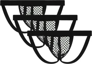 JEsilunmaMY Men's Mesh Thong Jockstrap See Through Briefs Bulge Bikini Underwear Hollow Out Breathable Athletic Supporters