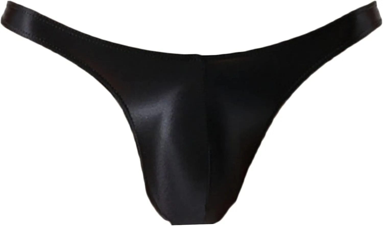 JEsilunmaMY Men's Shiny Low Rise Silk Briefs Solid Color Breathable G-string Thongs Stretch Pouch Sexy Bikini Underwear