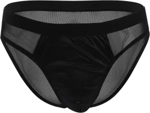 JEsilunmaMY See Through Bikini Briefs for Men Low Waist Mesh Sheer Sexy Panties Breathable Sissy Underwear Lingerie