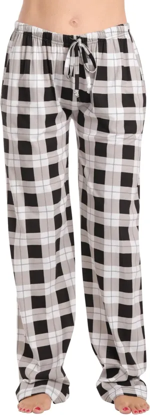 Just Love 100% Cotton Jersey Women Plaid Pajama Pants Sleepwear