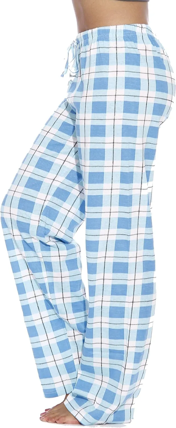 Just Love 100% Cotton Jersey Women Plaid Pajama Pants Sleepwear