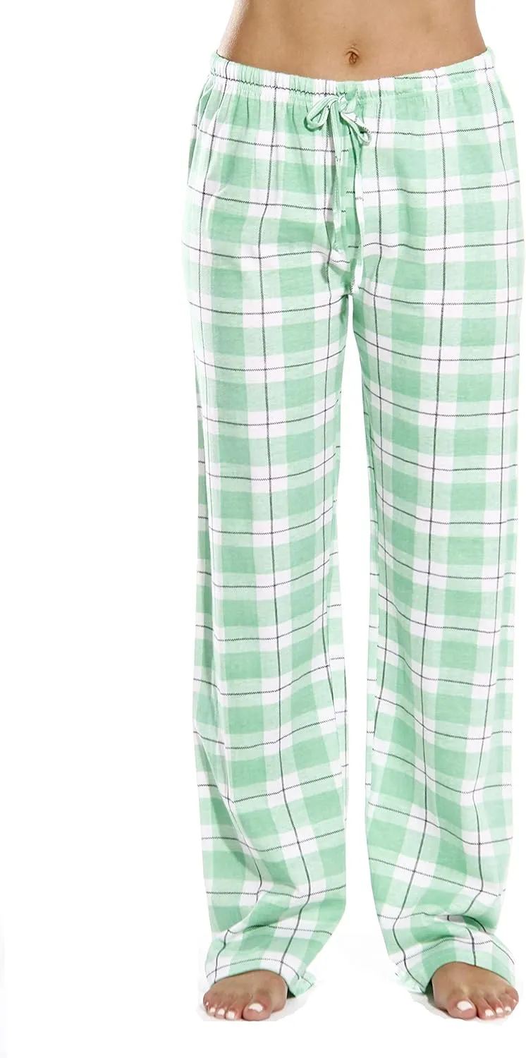 Just Love 100% Cotton Jersey Women Plaid Pajama Pants Sleepwear
