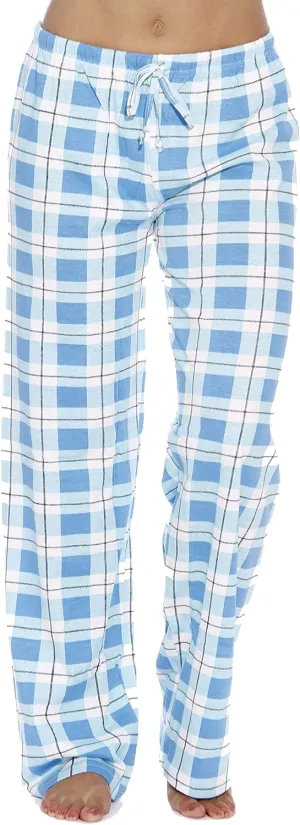 Just Love 100% Cotton Jersey Women Plaid Pajama Pants Sleepwear