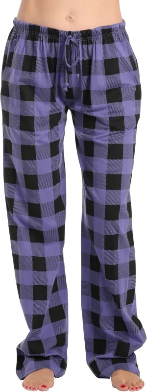 Just Love 100% Cotton Jersey Women Plaid Pajama Pants Sleepwear