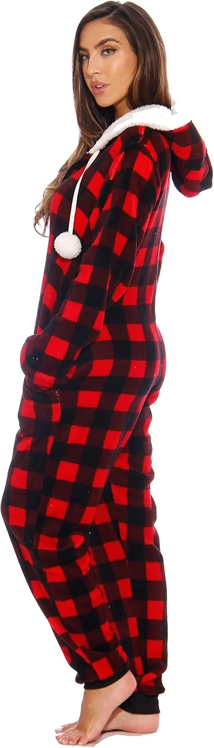 Just Love Buffalo Plaid Adult Onesie