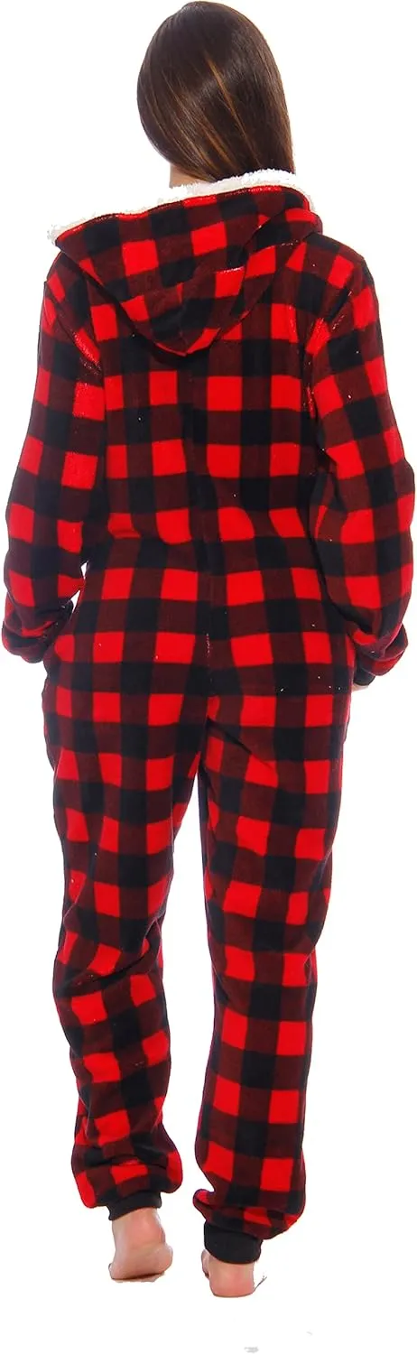Just Love Buffalo Plaid Adult Onesie