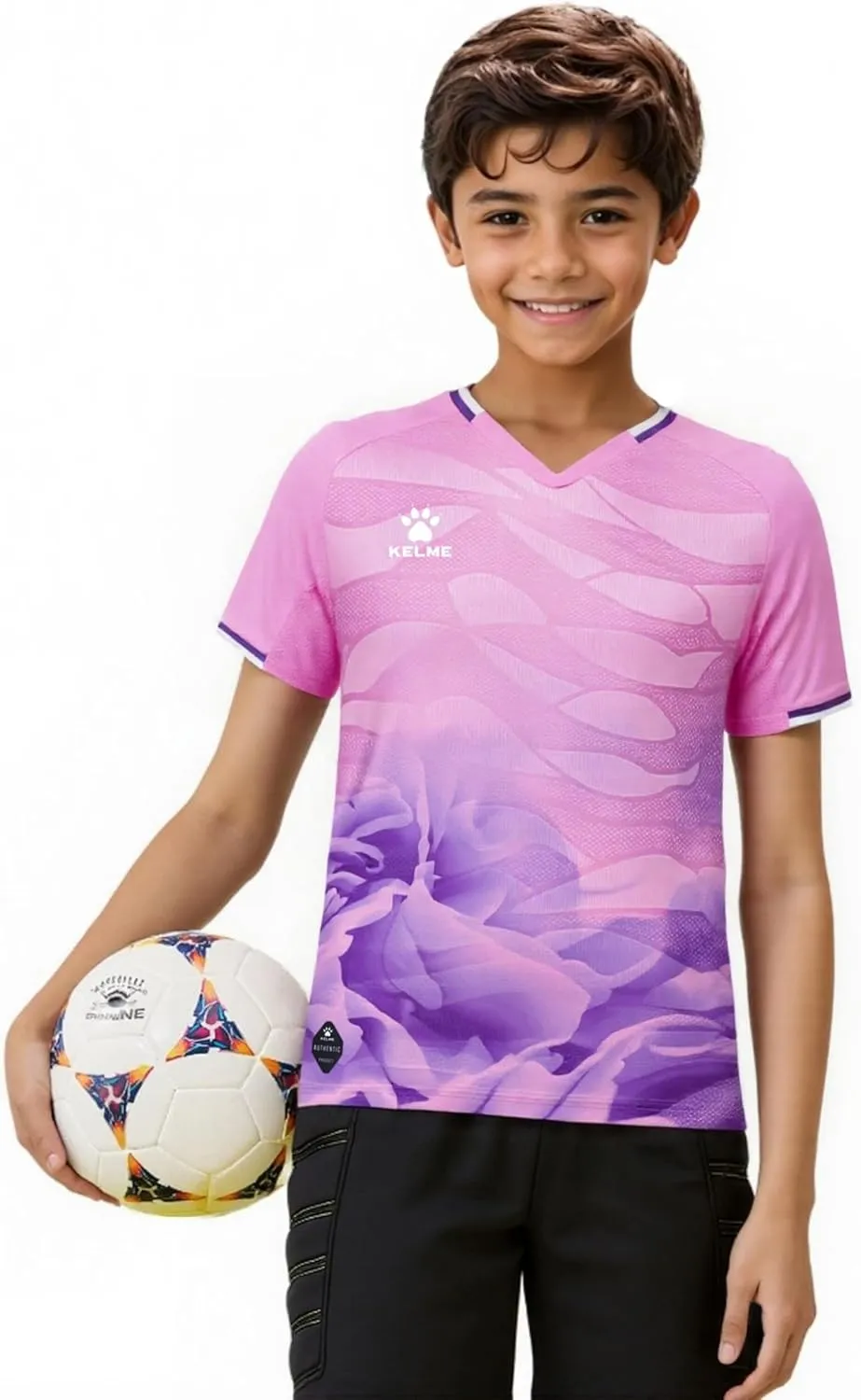 KELME Soccer Jersey for Girls Boys Breathable Quick-Dry Football T-Shirt Sport Training Uniform