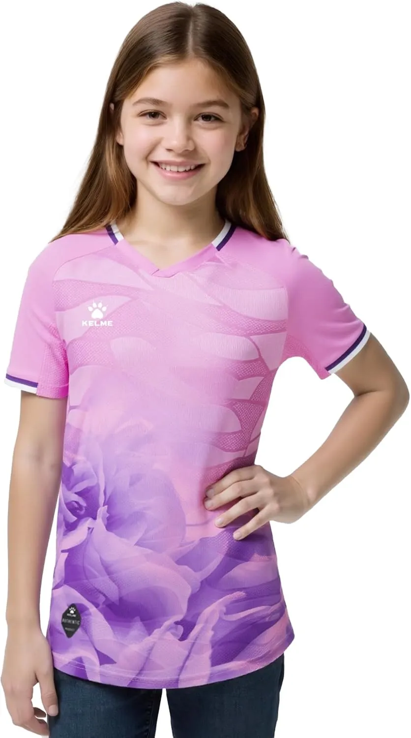 KELME Soccer Jersey for Girls Boys Breathable Quick-Dry Football T-Shirt Sport Training Uniform