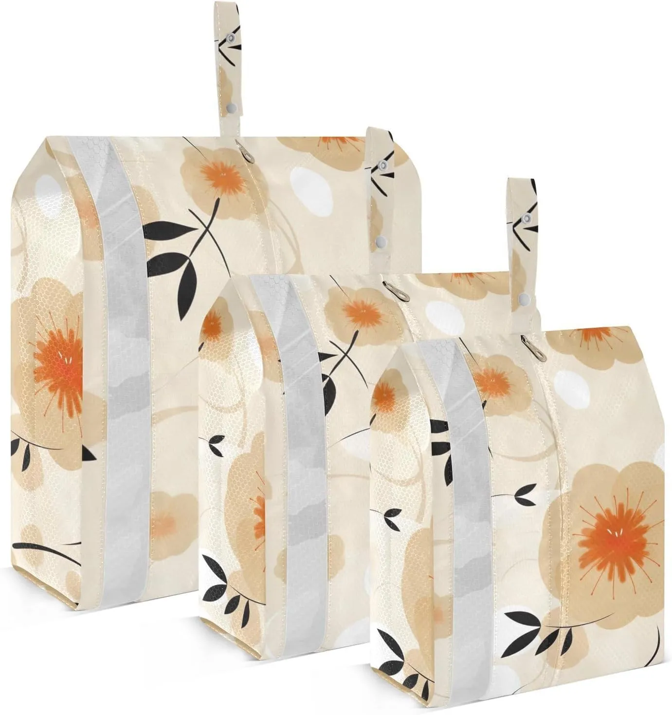 Leaf Yellow Florals Packing Cubes for Suitcases 3 Set Lightweight Compression Luggage Packing Organizers for Carry on Suitcase Travel Essentials Luggage Organizer Bags Set