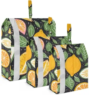 Leaves Lemon Packing Cubes for Suitcases 3 Set Compression Lightweight Luggage Packing Organizers for Carry on Suitcase Travel Accessories Luggage Organizer Bags Set