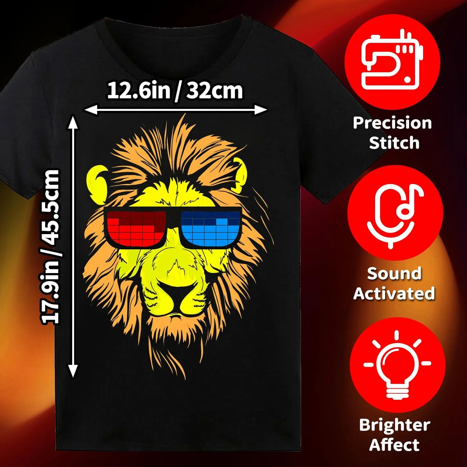 LED T Shirt Sound Activated Glow Shirts Light Up Equalizer Clothes for Party