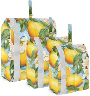 Lemon Flowers Packing Cubes for Suitcases 3 Set Lightweight Compression Luggage Packing Organizers for Carry on Suitcase Travel Essentials Luggage Organizer Bags Set