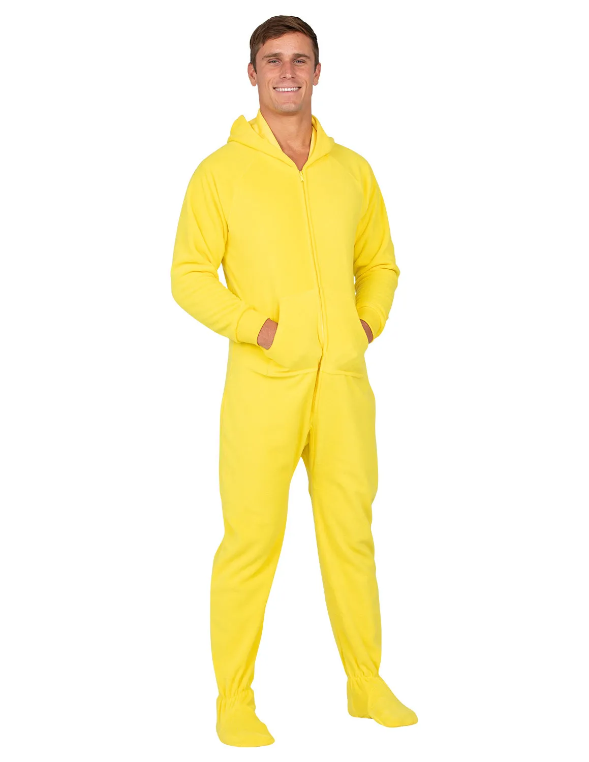 Lemon Yellow Adult Hoodie Fleece Onesie