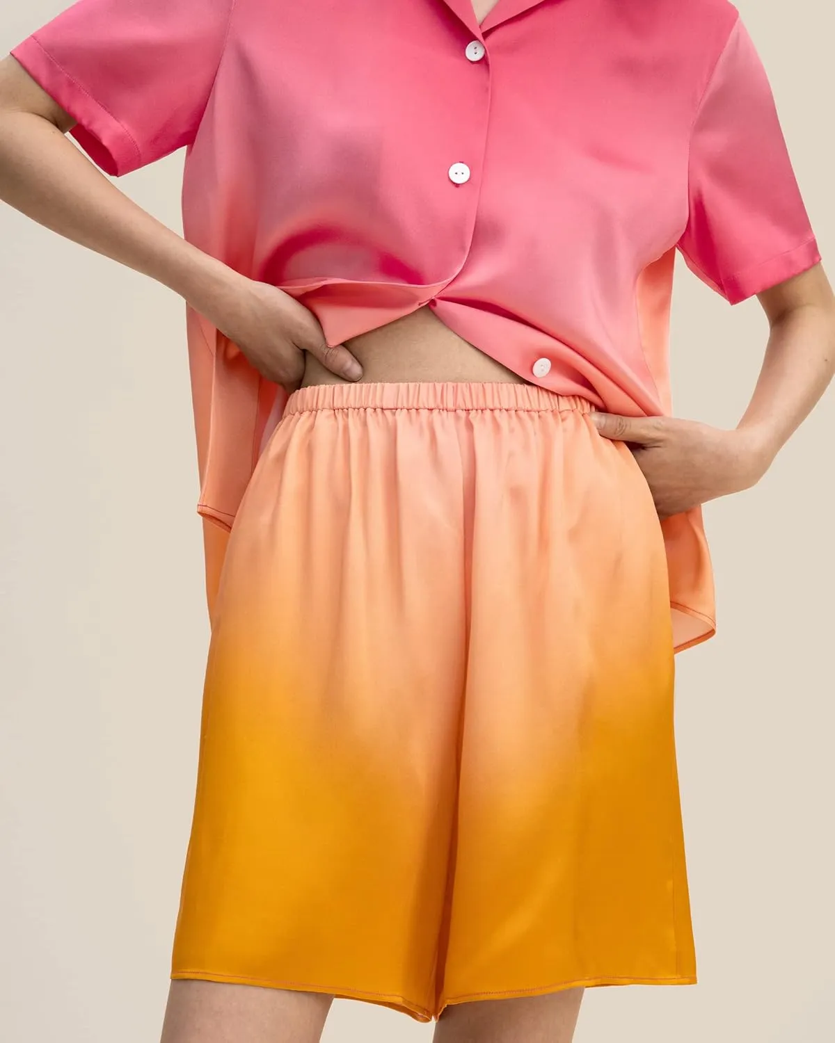 LilySilk Silk Pajama Set for Women 19MM Sleepwear Loungewear Button-Down Pj Sets Nothched Collar Breathable Cool