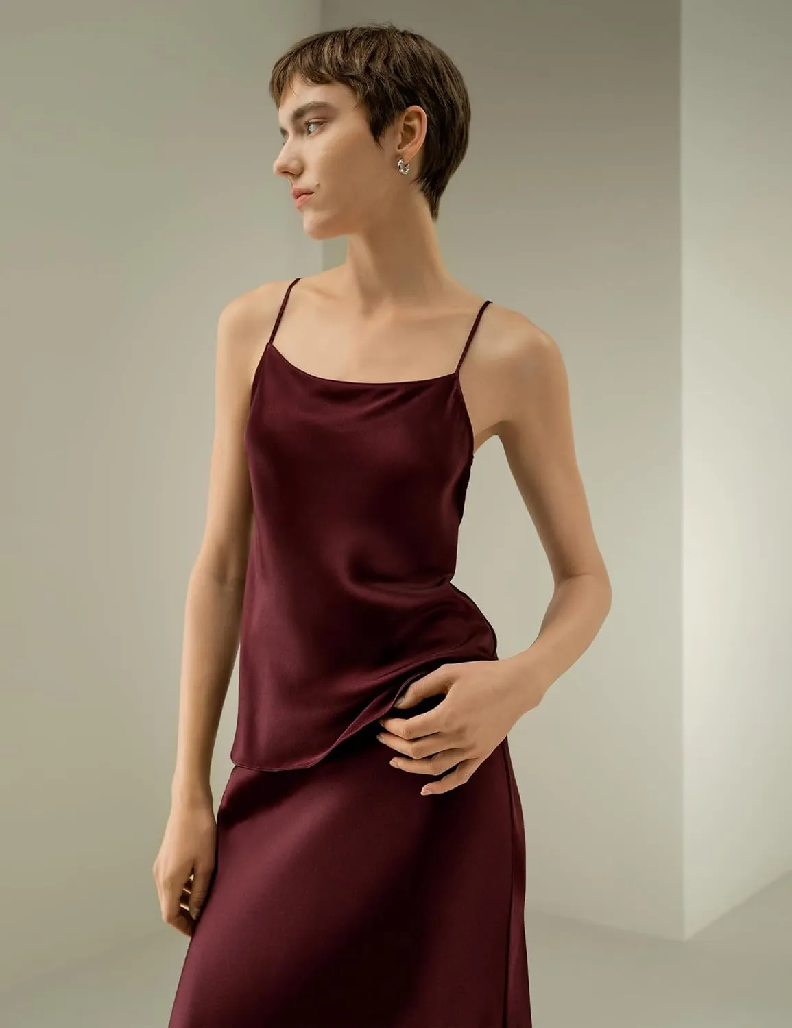 LilySilk Women 100% Double-Faced Silk Camisole Ladies Spaghetti Strap U-Neck Top