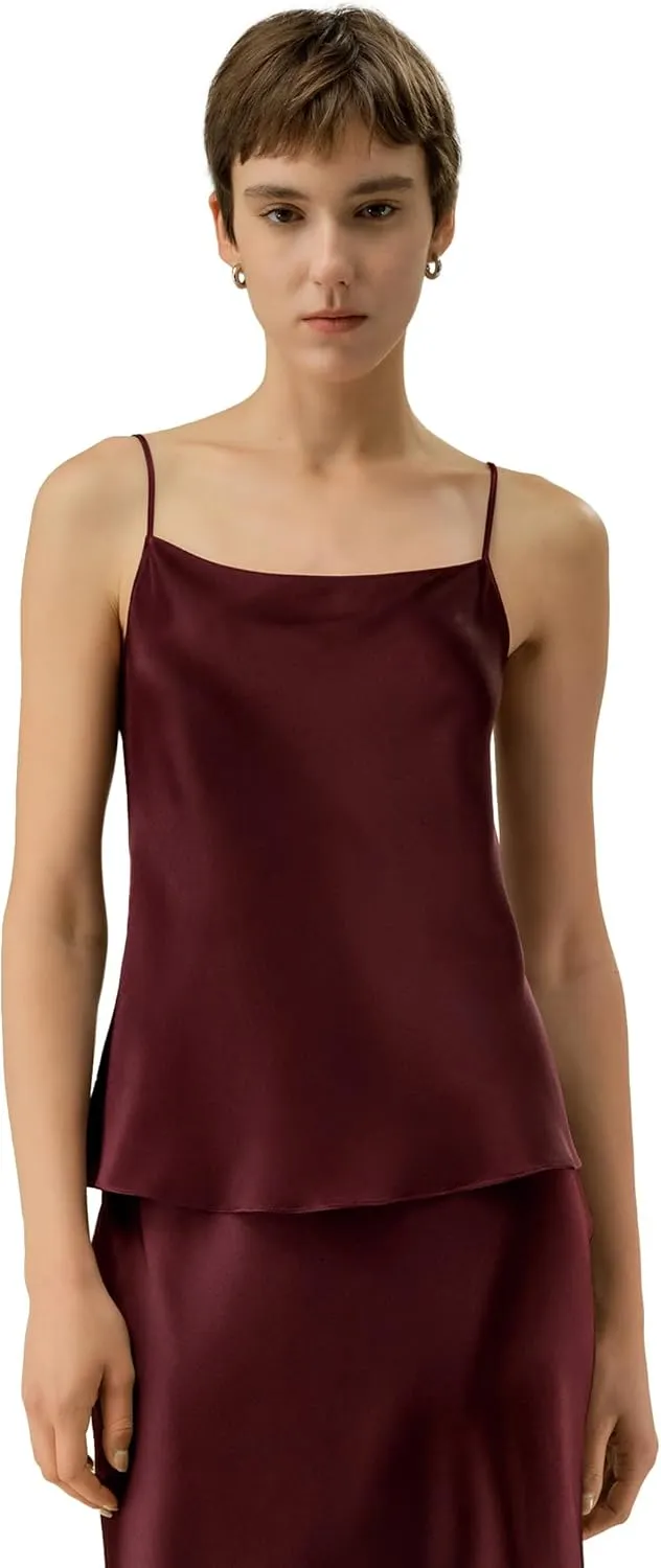 LilySilk Women 100% Double-Faced Silk Camisole Ladies Spaghetti Strap U-Neck Top