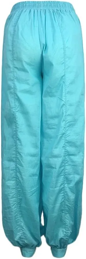 Linen Pants for Women Casual Baggy Baggy Waist Harem Pants with Pockets Solid Sweatpants Palazzo Pants for Women