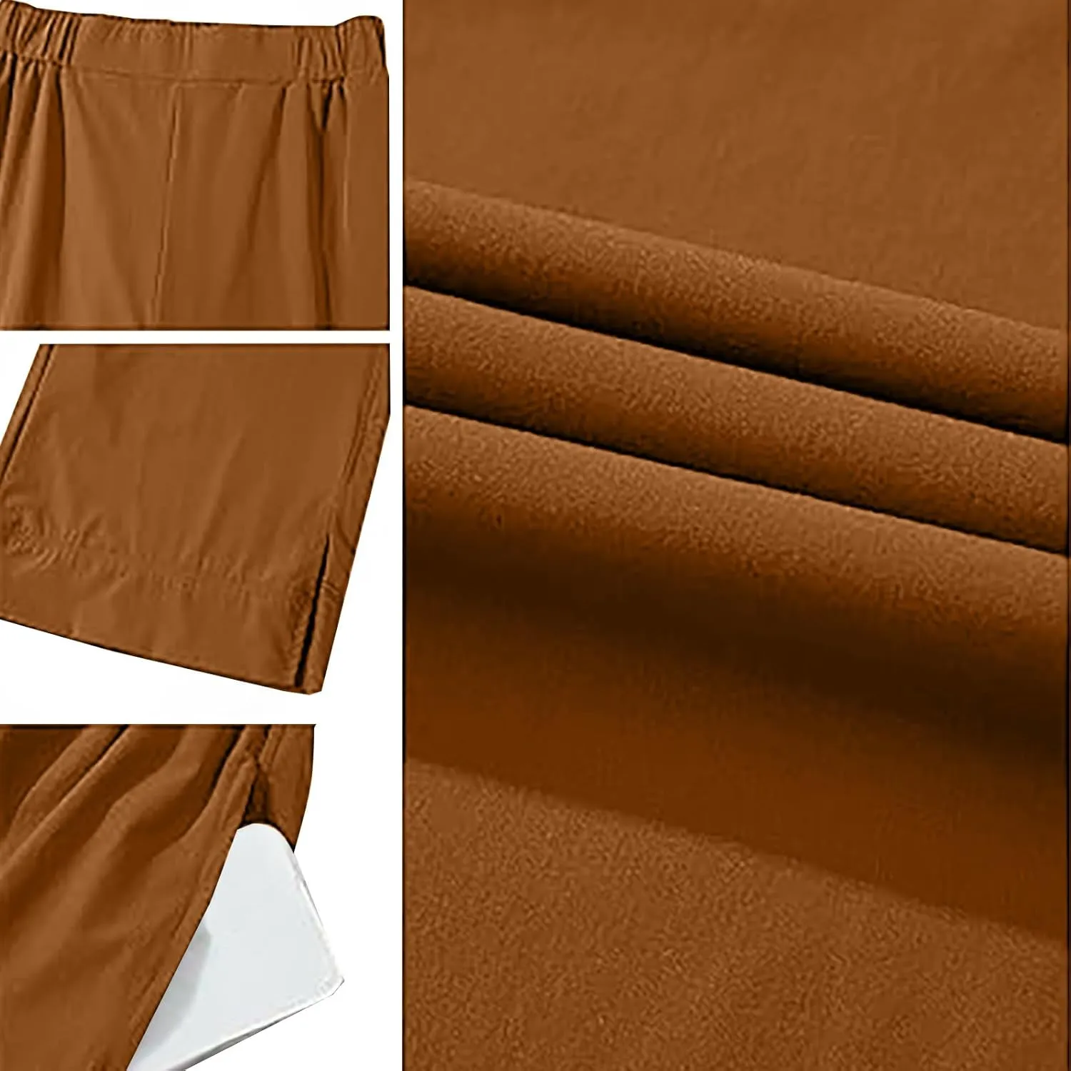 Linen Pants Women 2025 Summer Wide Leg High Waisted Lightweight Womens Trousers with Pockets Loose Casual Lounge Pant