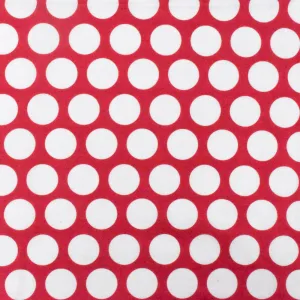 Lipstick Pink-Ivory Dot Printed Cotton Lawn Woven Fabric